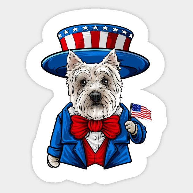 Fourth of July Westie Sticker by whyitsme